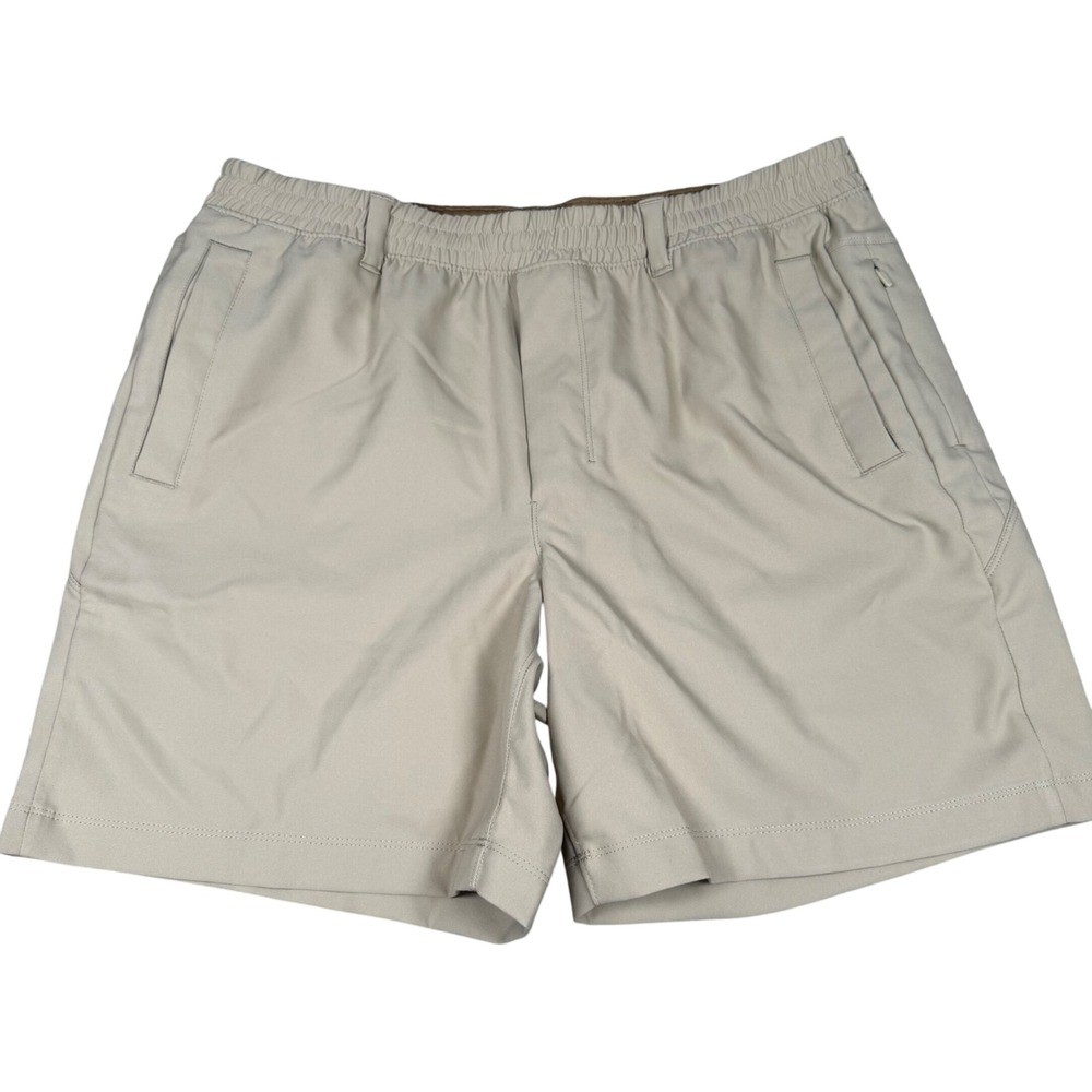 Birddogs Khaki Performance Shorts Mens XL 7 Inch Inseam Lined Tan Activewear